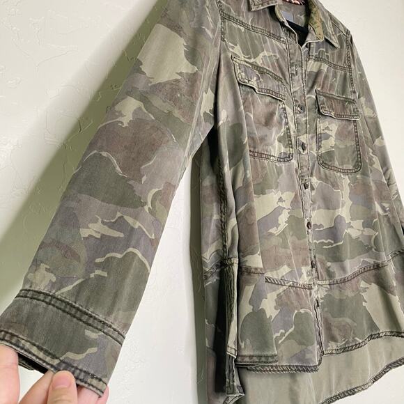 Anthropologie Montana Camo Button down Blouse 4 - Picture 3 of 11